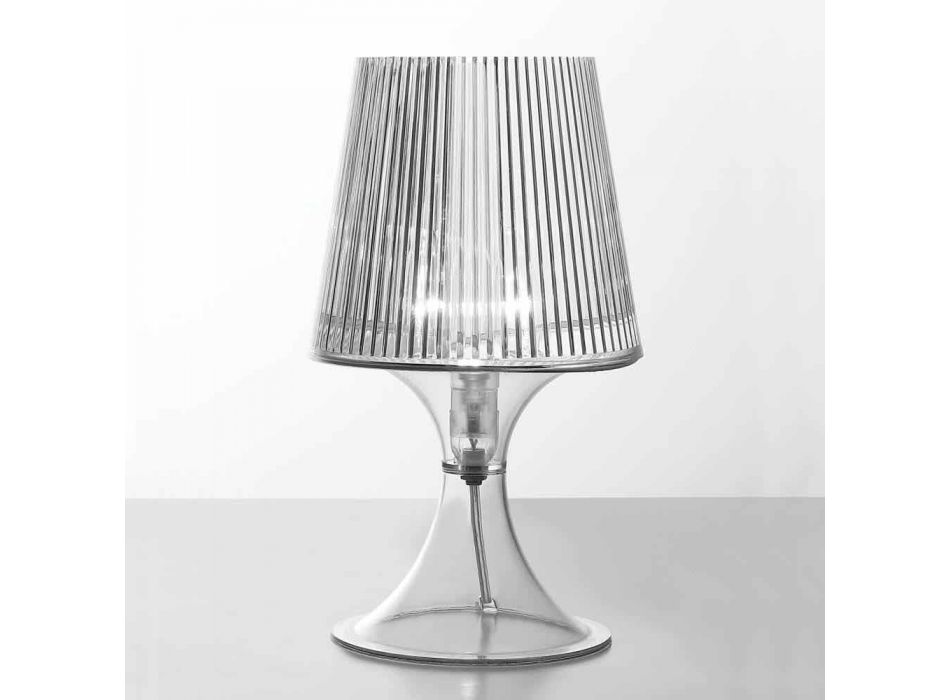 Lampă de masă transparentă din policarbonat fabricată în Italia Frosinone Viadurini