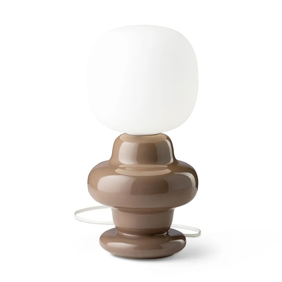 Lampa de masa din ceramica si sticla Made in Italy - Capocbana Viadurini