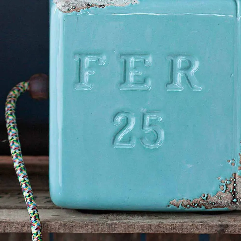 Lampă de masă ceramică stil industrial și Ferro Valerie Viadurini