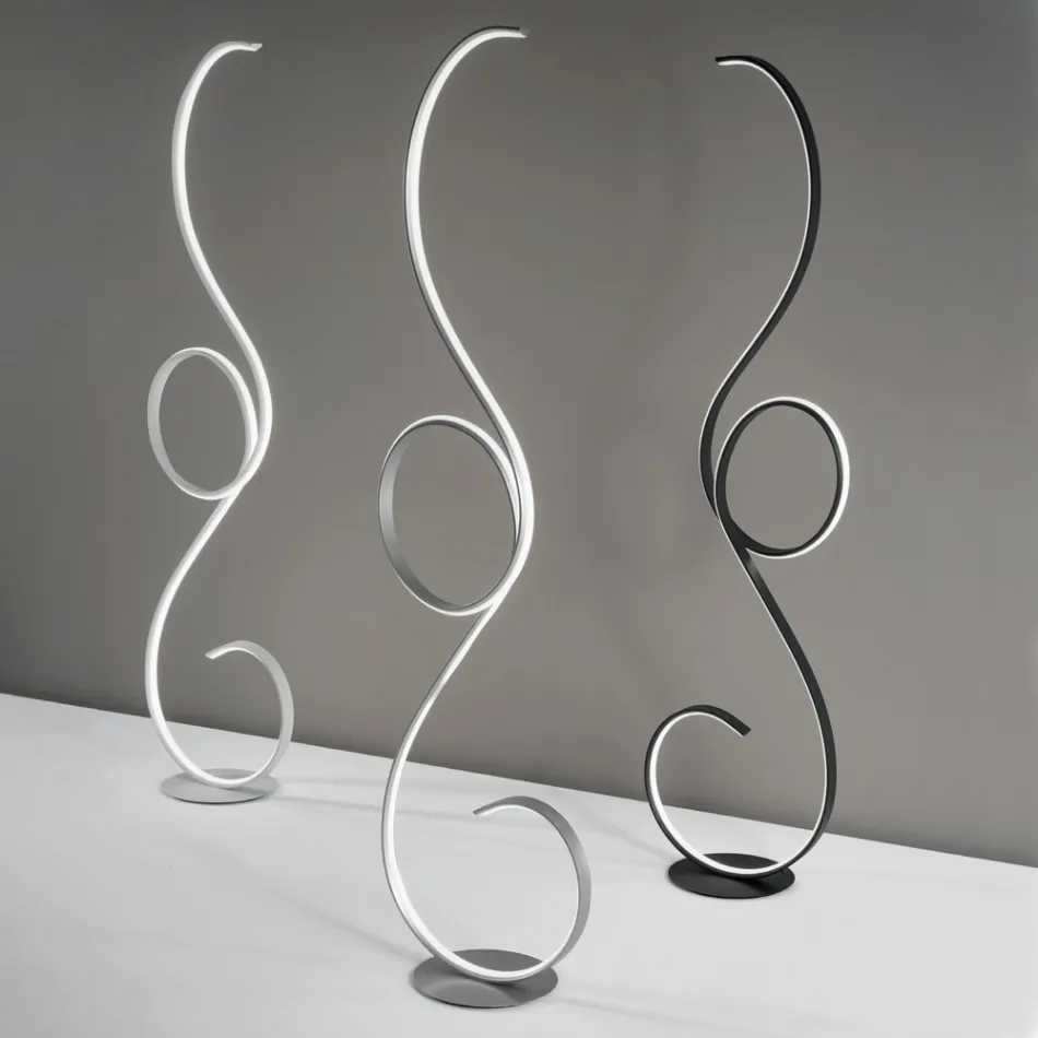 Lampă de podea LED cu structură metalică vopsită Design-Clack Viadurini