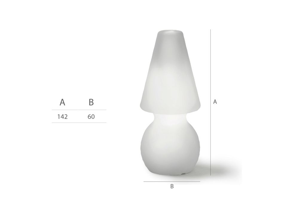 Lampa de podea Led din Polietilena Alba Made in Italy - Alvarez Viadurini