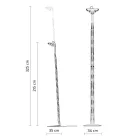 Lampă de podea extensibilă din aluminiu negru mat, design cu scară - atent Viadurini