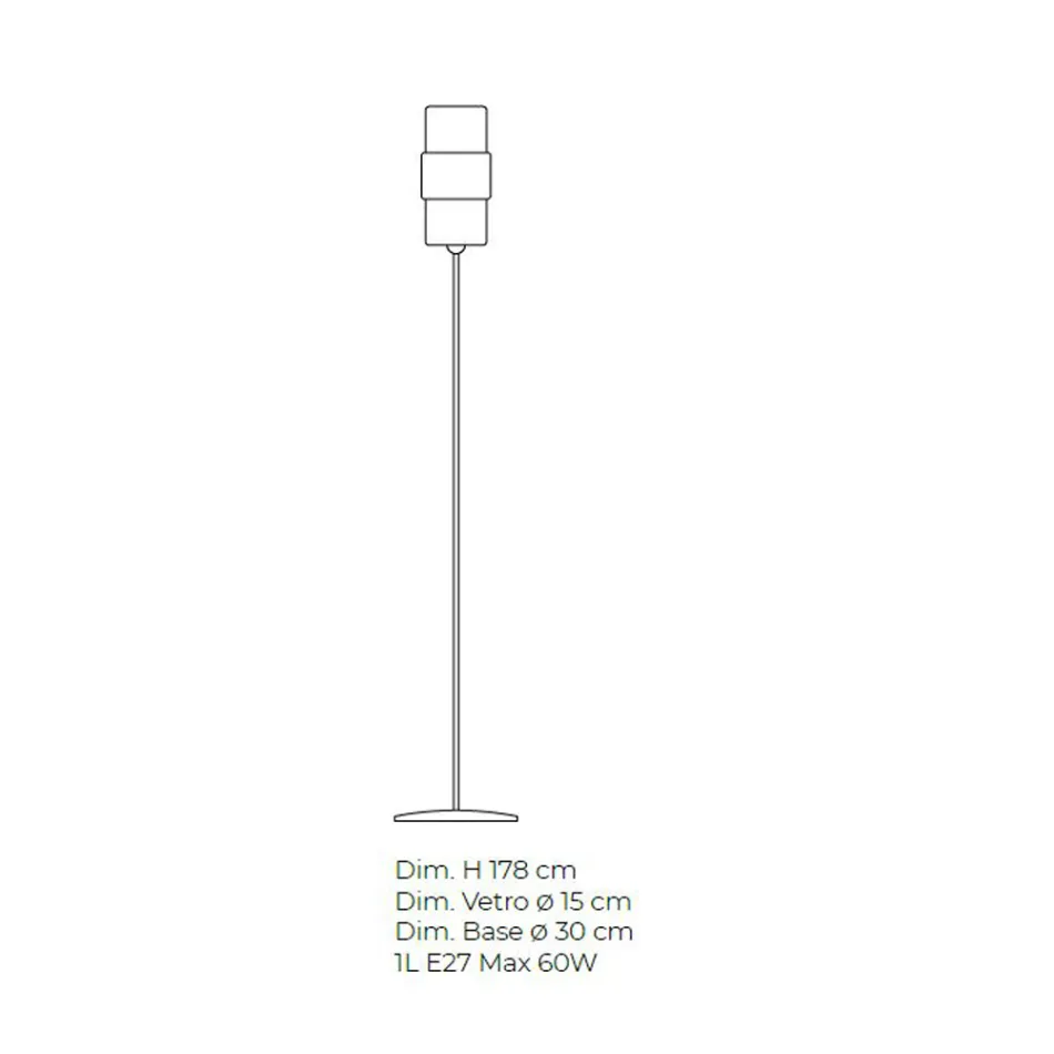 Lampă de podea Artisan din sticlă suflată venețiană 30 cm - Satomi Viadurini