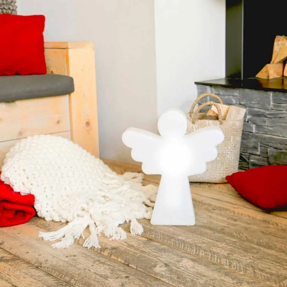 Lampă de podea albă E27, Led sau Solar Angel Modern Design - Angelostar Viadurini