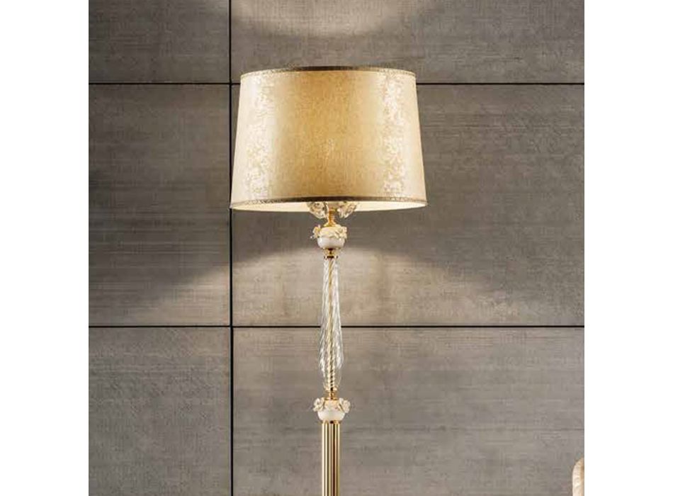 Lampă de podea clasică din porțelan și sticlă suflată de lux - Eteria Viadurini