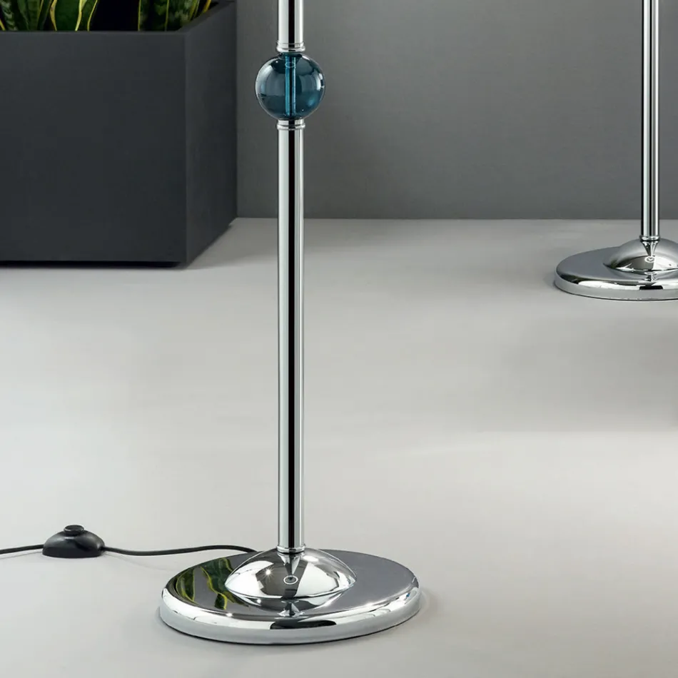 Lampă de podea clasică din sticlă artizanală italiană și abajur - Memore Viadurini