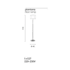 Lampă de podea clasică din sticlă artizanală italiană și abajur - Memore Viadurini