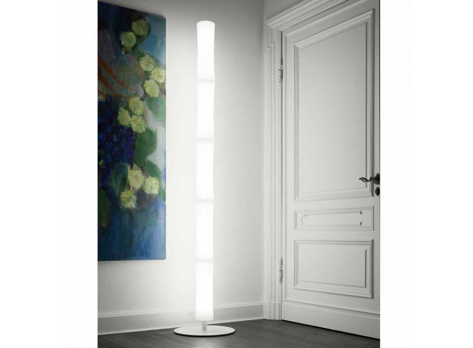 Lampă de podea cu abajur din polietilenă albă Made in Italy - Asturia Viadurini