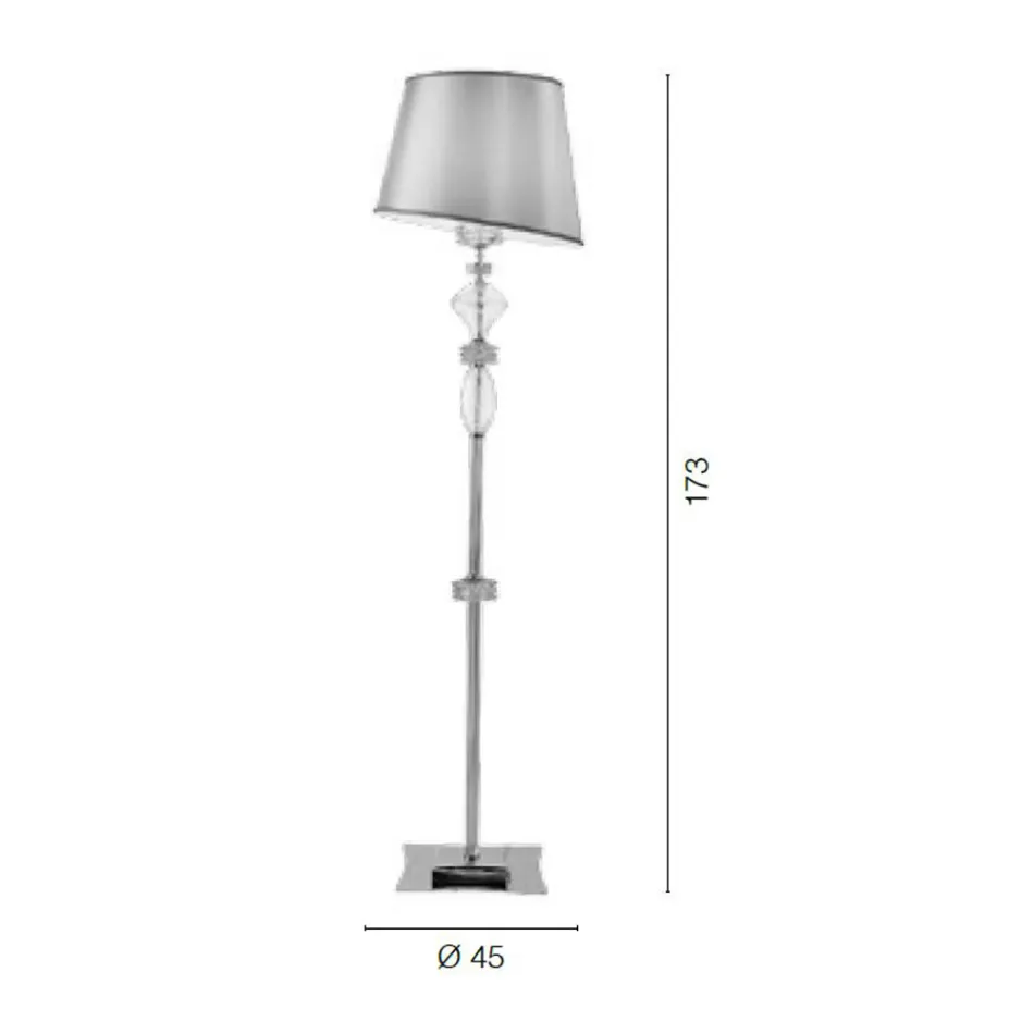Lampă de podea cu abajur din sticlă lucrată manual Made in Italy - Saline Viadurini