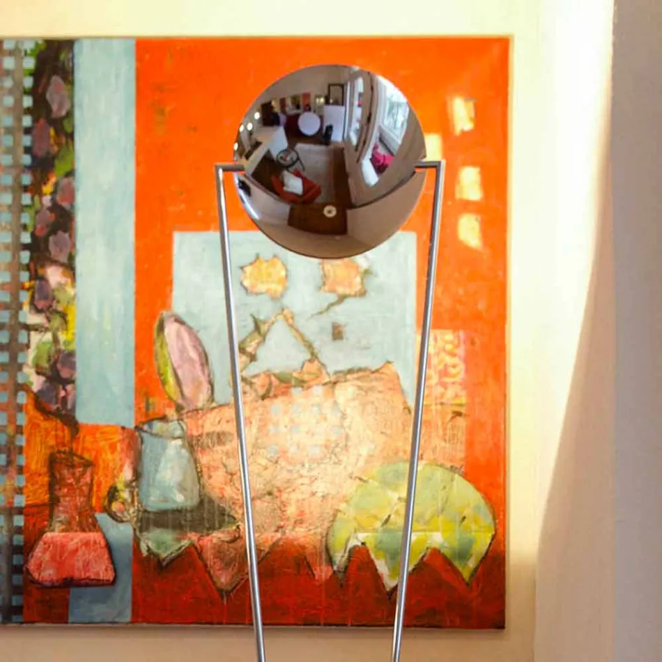 Lampă de podea cu structură metalică și LED integrat Fabricat în Italia - Rione Viadurini