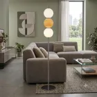 Lumira - Lampă de podea cu trei lumini din sticlă carcasată, fabricată în Italia Viadurini