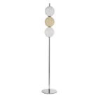 Lumira - Lampă de podea cu trei lumini din sticlă carcasată, fabricată în Italia Viadurini