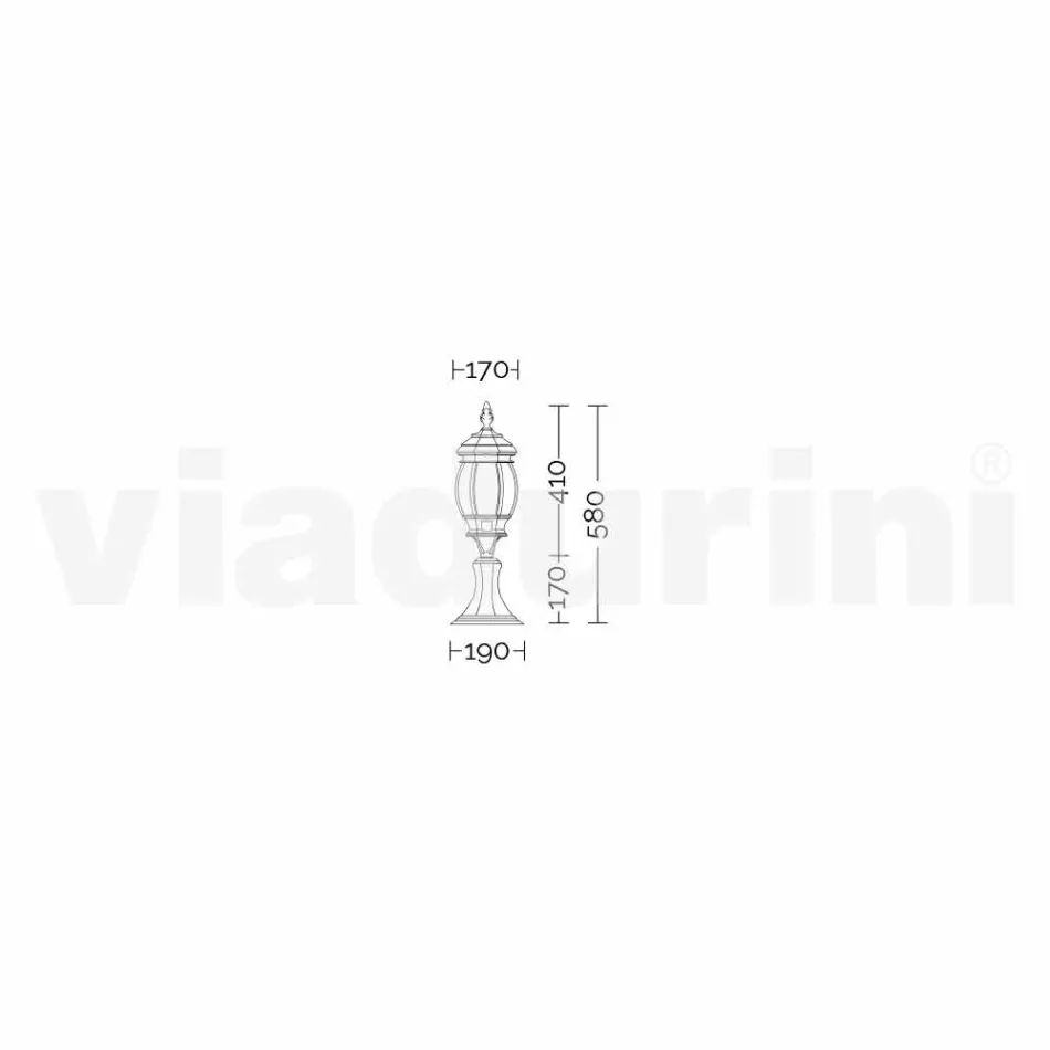 Anika lampă de iluminat de gradina din aluminiu din Italia Viadurini