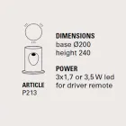 Lampă de podea, design modern cu 3 lămpi, U-Boat - Toscot Viadurini