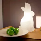 Lampă de podea design, iepure alb pentru interior și exterior - Conigliostar Viadurini