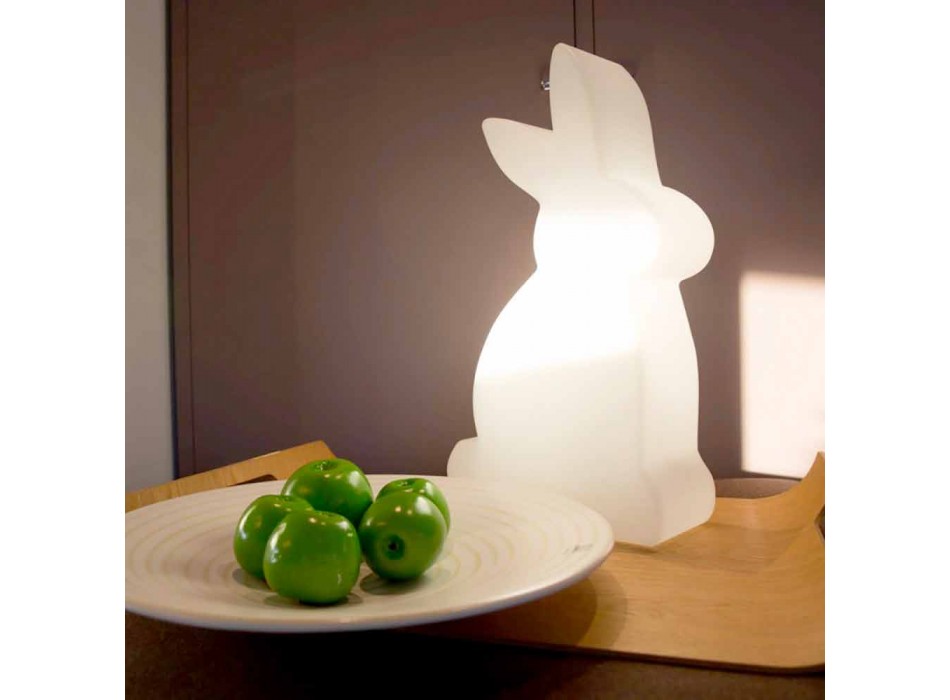 Lampă de podea design, iepure alb pentru interior și exterior - Conigliostar Viadurini