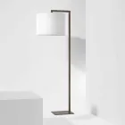 Lampă de podea design din metal cu abajur din in Made in Italy - Bali Viadurini