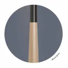 Lampă de podea design din metal, lemn și organza Made in Italy - Boom Viadurini