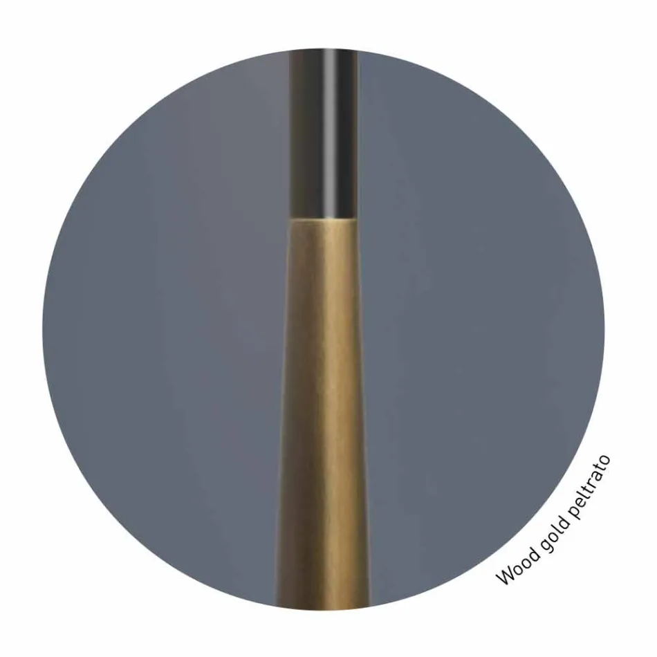 Lampă de podea design din metal, lemn și organza Made in Italy - Boom Viadurini