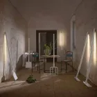 Lampă de podea pentru exterior în tehnopolimer alb Design de 3 forme - scule Viadurini