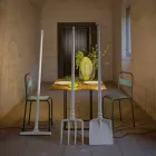 Lampă de podea pentru exterior în tehnopolimer alb Design de 3 forme - scule Viadurini