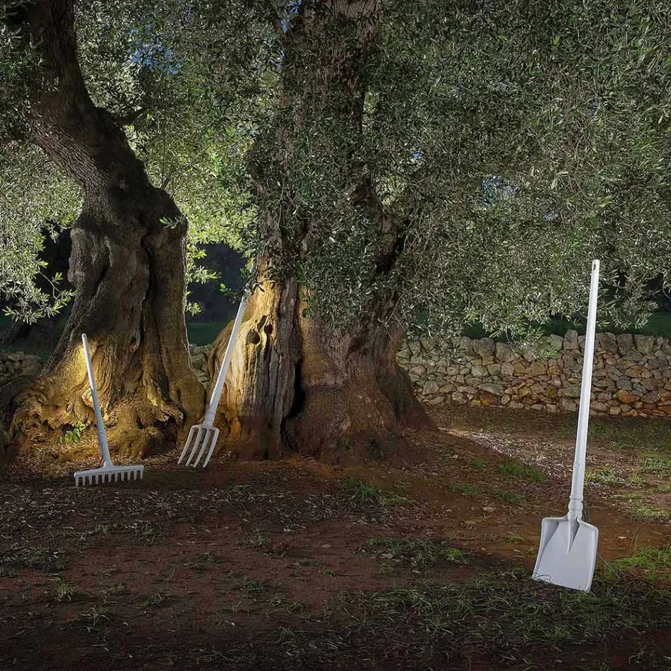 Lampă de podea pentru exterior în tehnopolimer alb Design de 3 forme - scule Viadurini