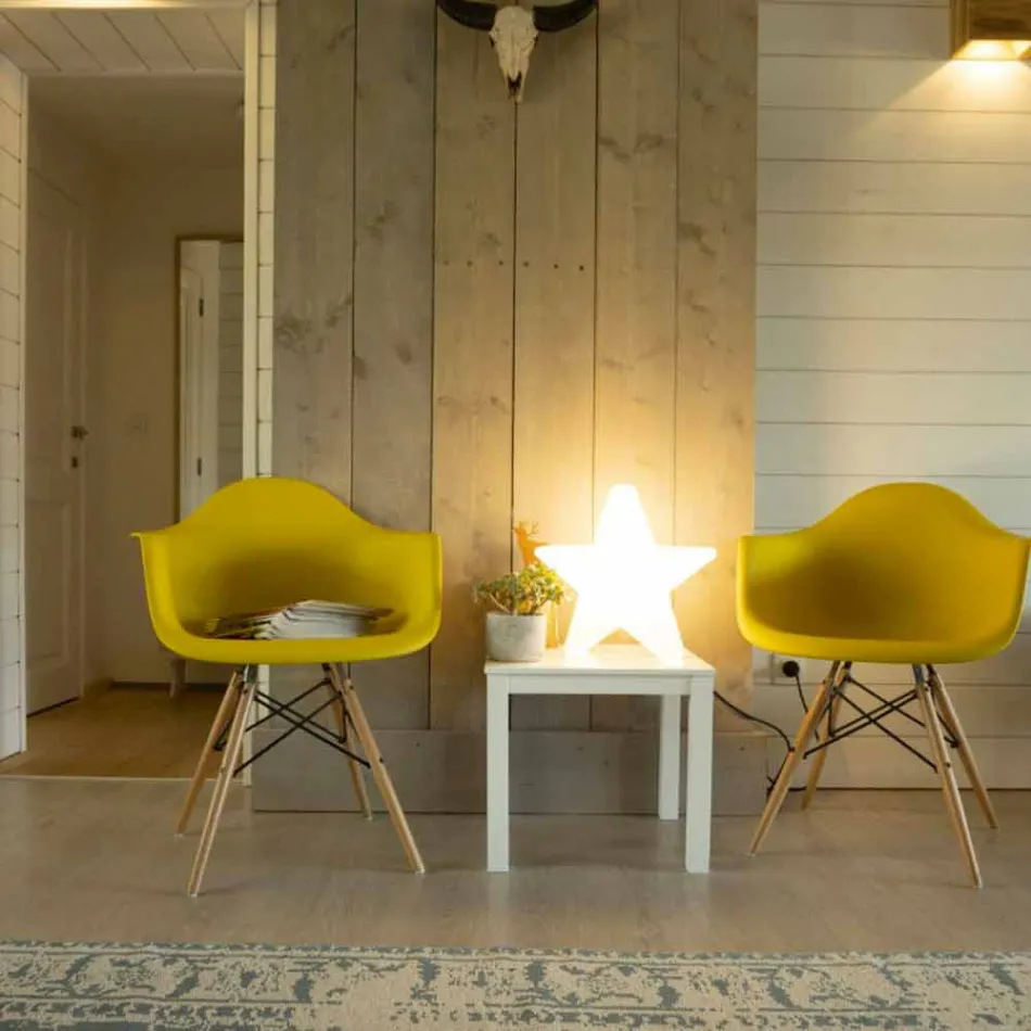 Lampă de podea cu formă de stea albă sau roșie, design modern - Ringostar Viadurini