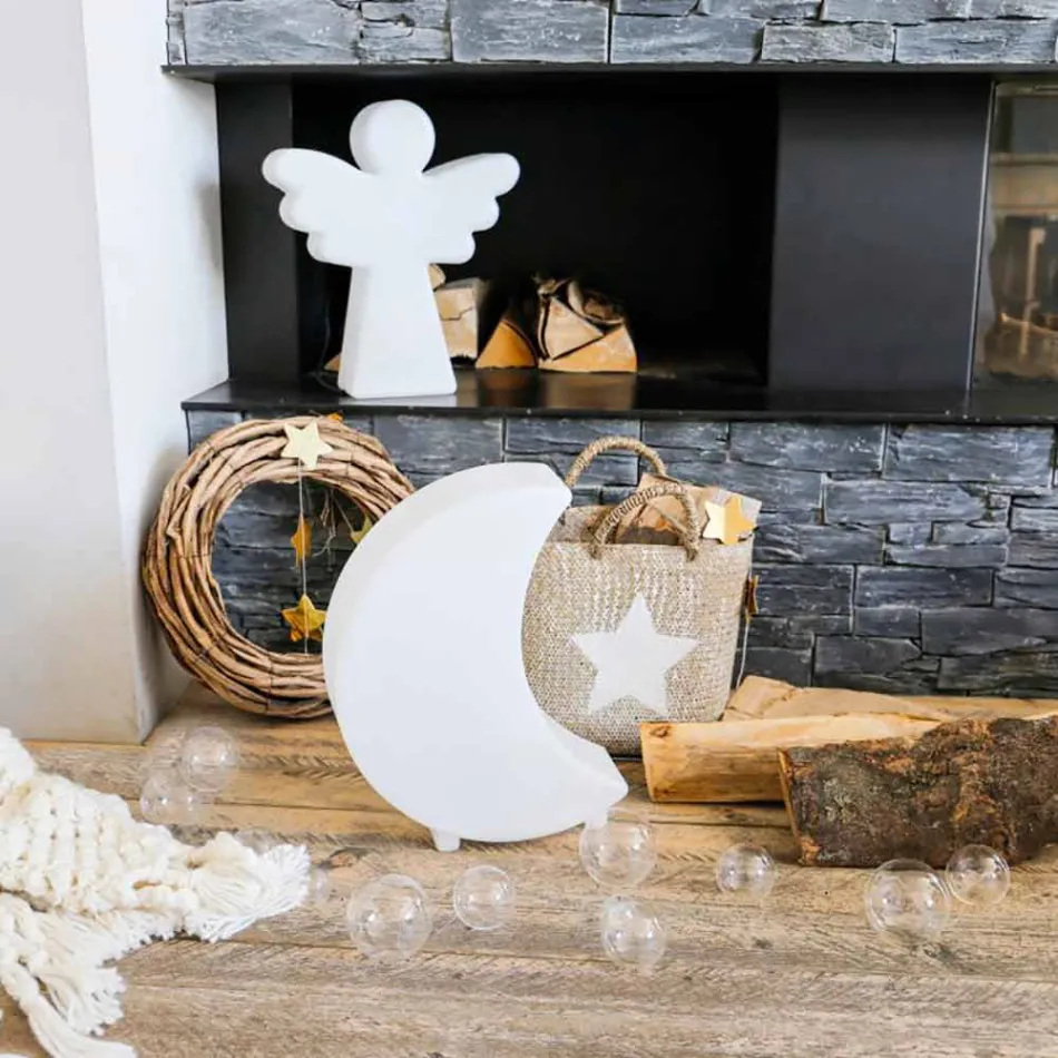 Lampă de podea în formă de lună din plastic 2 dimensiuni Design modern - Lunastar Viadurini