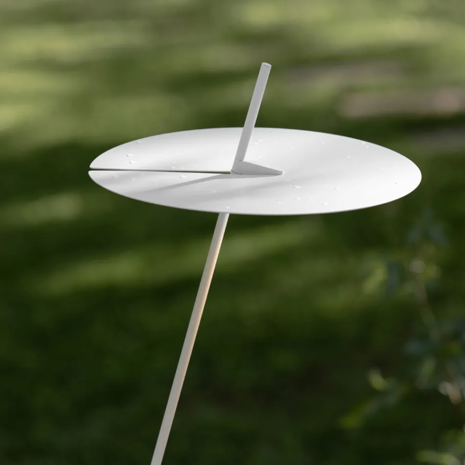 Lampa de gradina Aluminiu Design Alb cu Frunza de Nufar - Cipriam Viadurini