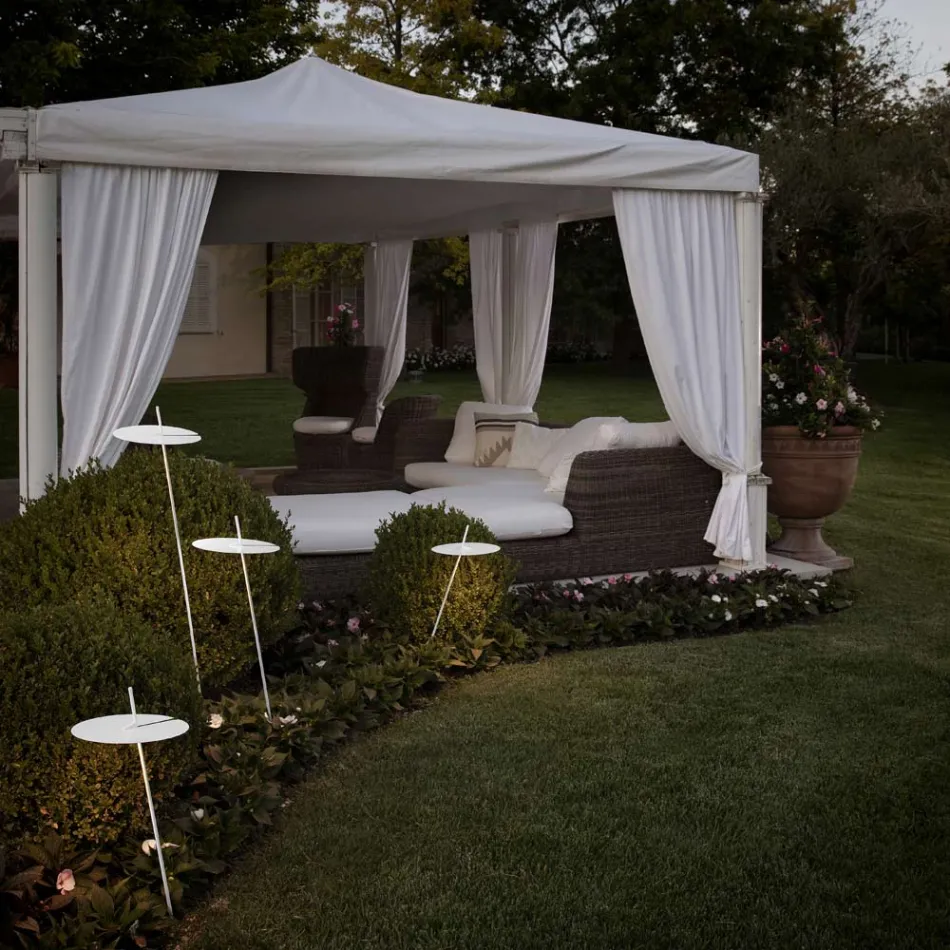 Lampa de gradina Aluminiu Design Alb cu Frunza de Nufar - Cipriam Viadurini