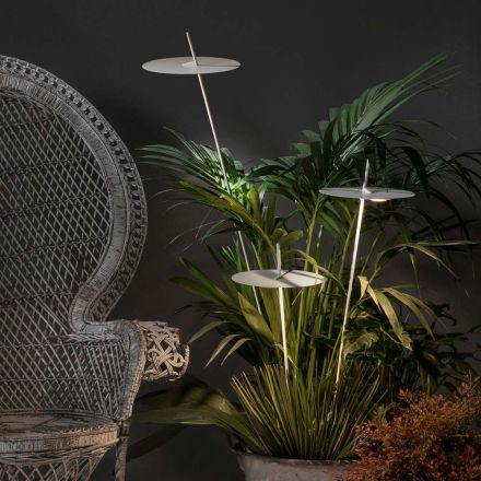 Lampa de gradina Aluminiu Design Alb cu Frunza de Nufar - Cipriam Viadurini