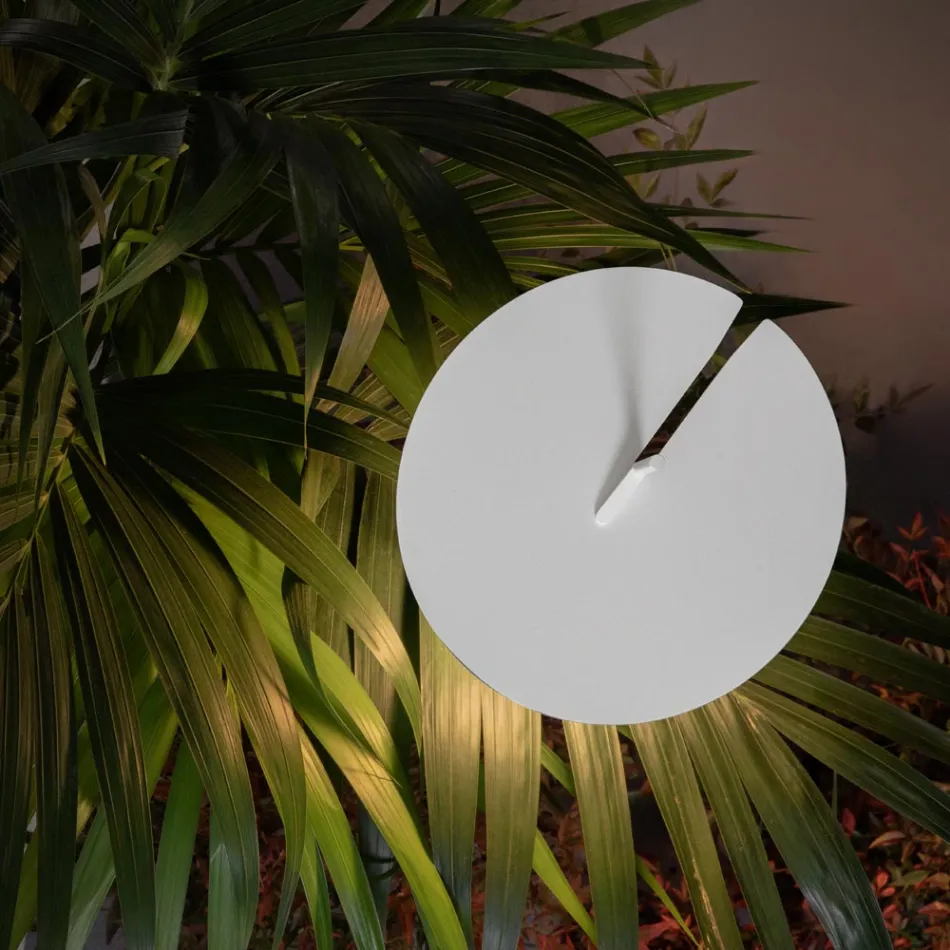 Lampa de gradina Aluminiu Design Alb cu Frunza de Nufar - Cipriam Viadurini