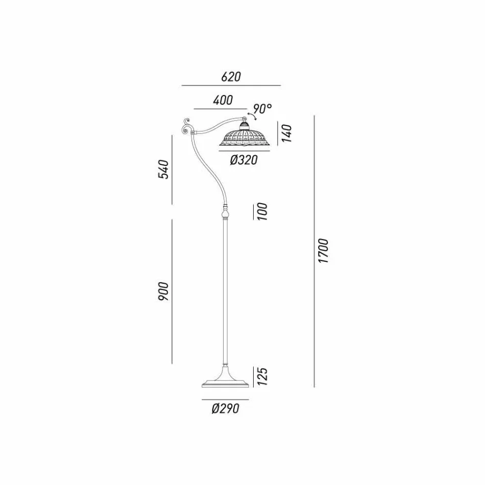 Lampa de podea ceramică Art Nouveau Anita Il Fanale Viadurini