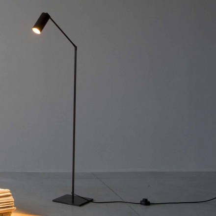 Lampă de podea din fier și aluminiu cu lumină reglabilă Made in Italy - Farla Viadurini