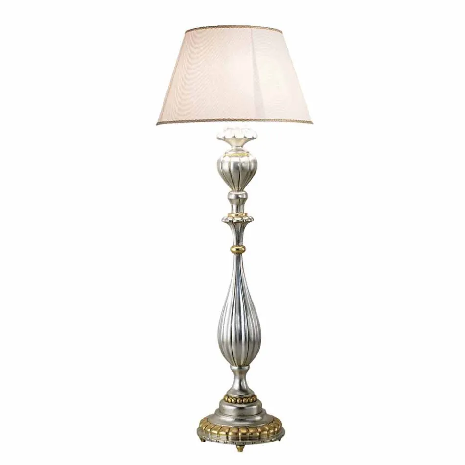 Lampă de podea din lemn, produsă manual, în Italia Rocco Viadurini