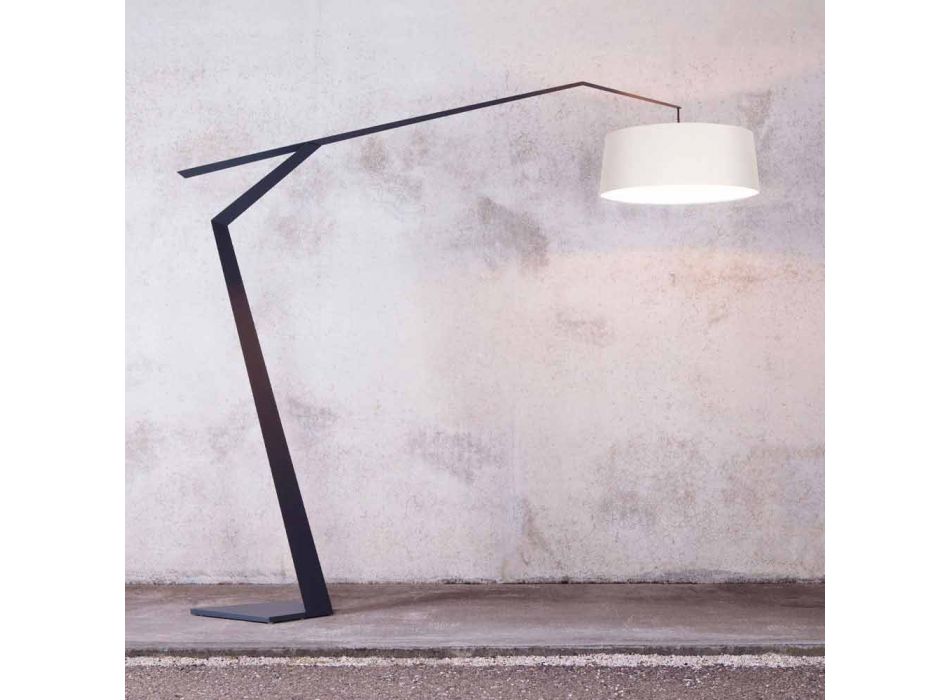 Lampă de podea din metal cu abajur din țesătură Made in Italy - Domino Viadurini