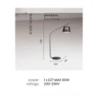 Lampa de podea metalica cu abajur acoperit cu stofa - Rivella Viadurini