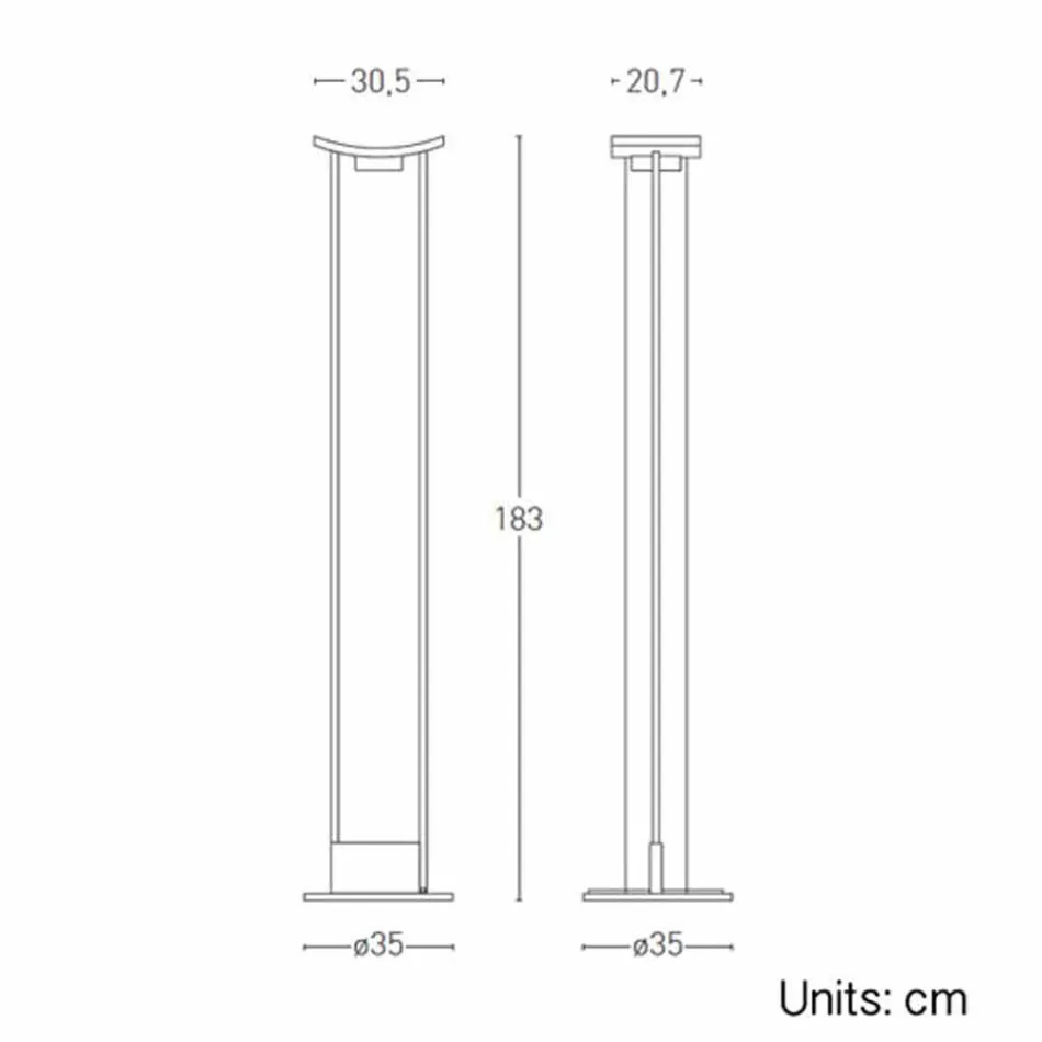 Lampă de podea din metal lăcuit cu LED integrat Fabricat în Italia - Indra Viadurini