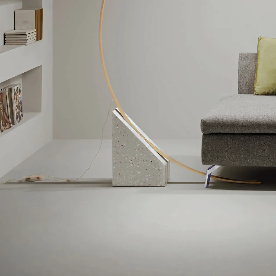 Lampă de podea din metal vopsit cu lumină LED reglabilă - Eucalipt Viadurini