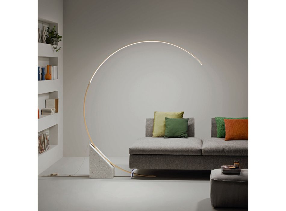 Lampă de podea din metal vopsit cu lumină LED reglabilă - Eucalipt Viadurini