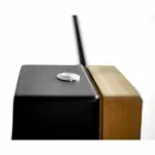 Lampă de podea din stejar masiv și oțel Made in Italy, Precious - Calisto Viadurini