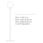 Lampă de podea din sticlă carcasată sau transparentă, fabricată în Italia - Elisia Viadurini