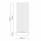 Lampă de podea cu led în tehnopolimer gri și tije din pvc alb - Touch Viadurini