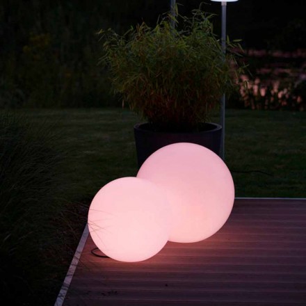 Lampă de podea cu LED multicoloră din plastic alb, design rotund - Globostar Viadurini