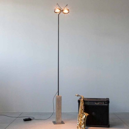 Lampă de podea modernă din fier cu bază de ciment Fabricat în Italia - Wink Viadurini