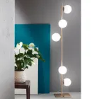 Lampă de podea modernă din metal negru sau auriu și sticlă suflată - Birga Viadurini