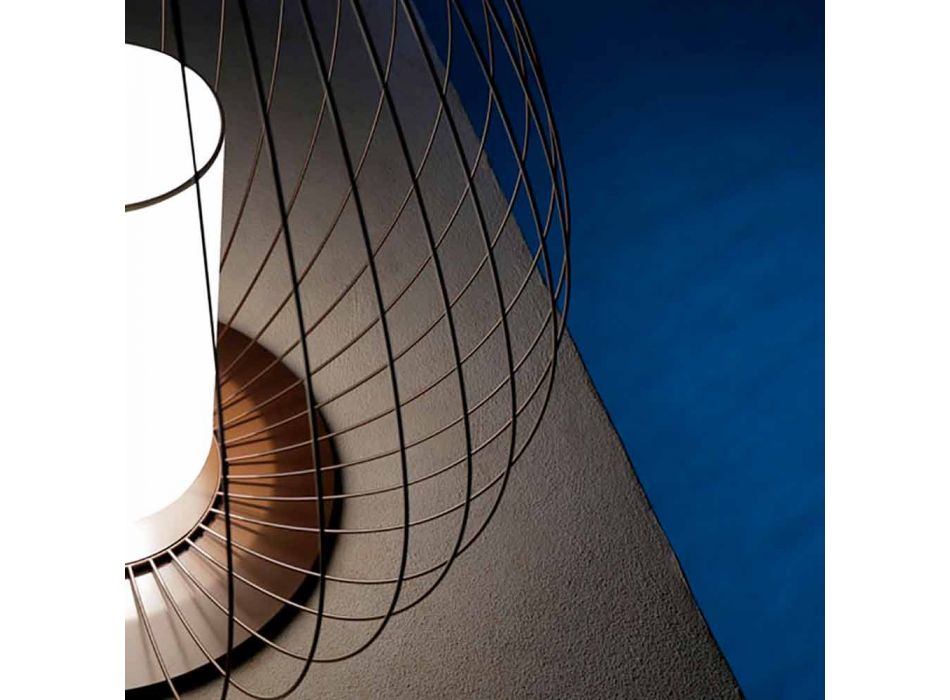 Lampă de podea sau suport în sârmă metalică albă sau bronzată - Lanternă Viadurini