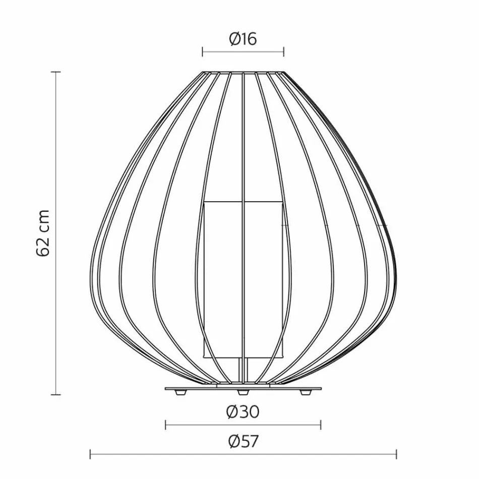 Lampă de podea sau suport în sârmă metalică albă sau bronzată - Lanternă Viadurini
