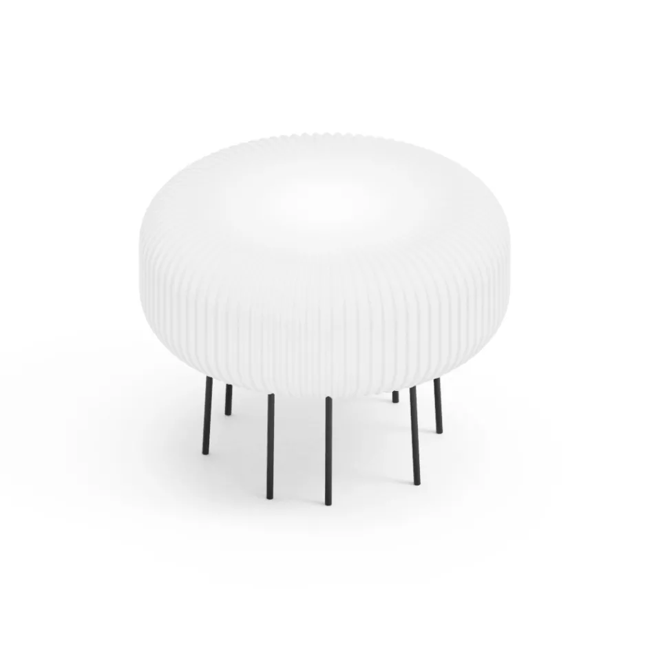 Lampă de podea Disco pentru exterior din polietilenă albă, fabricată în Italia Viadurini