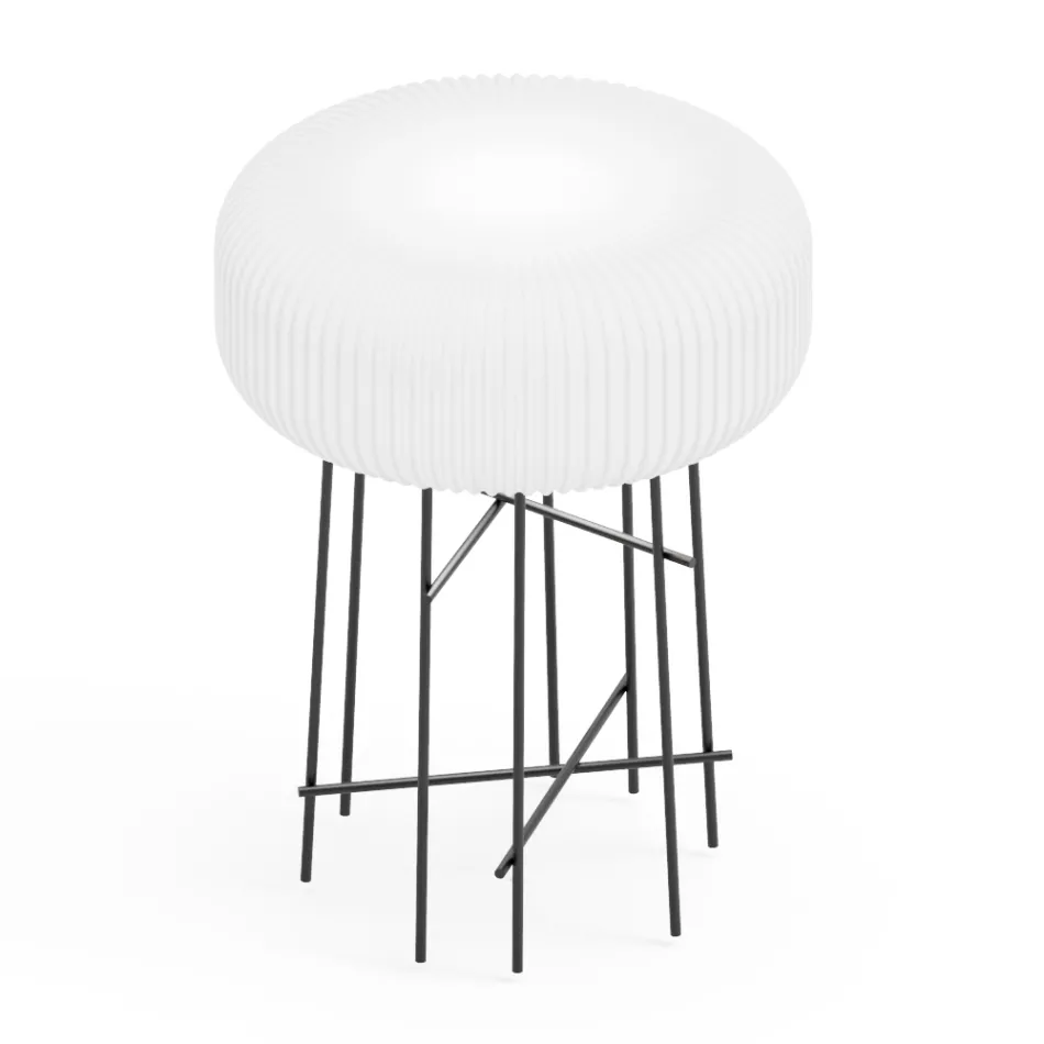 Lampă de podea Disco pentru exterior din polietilenă albă, fabricată în Italia Viadurini